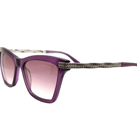 Crystal Purple Acetate Sunglasses Bohemian Crystals Made in Italy PM8504 C4 - Picture 7 of 16